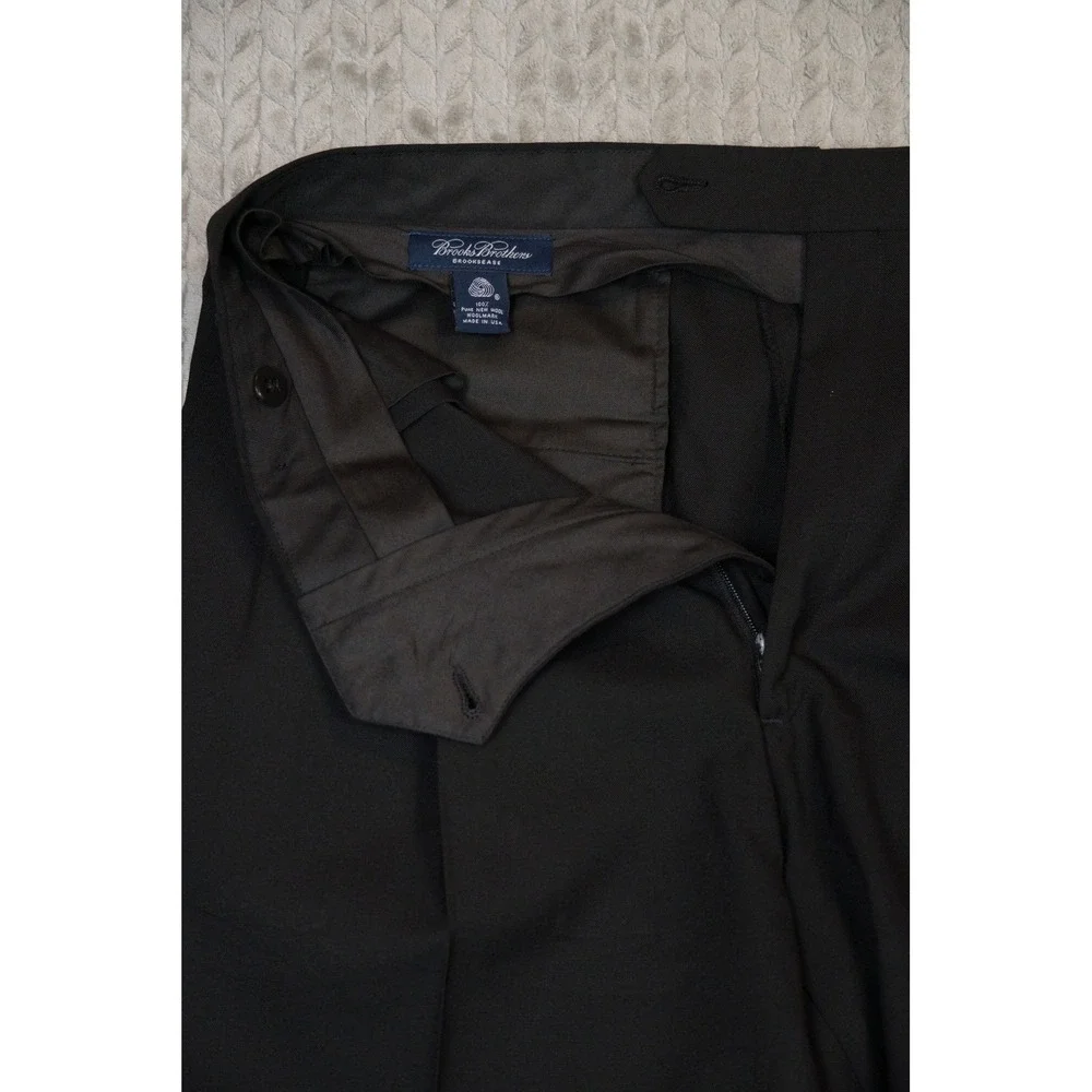 Brooks Brothers Men's Brooksease Tuxedo Suit Black Wool Peak Lapel 41R USA
